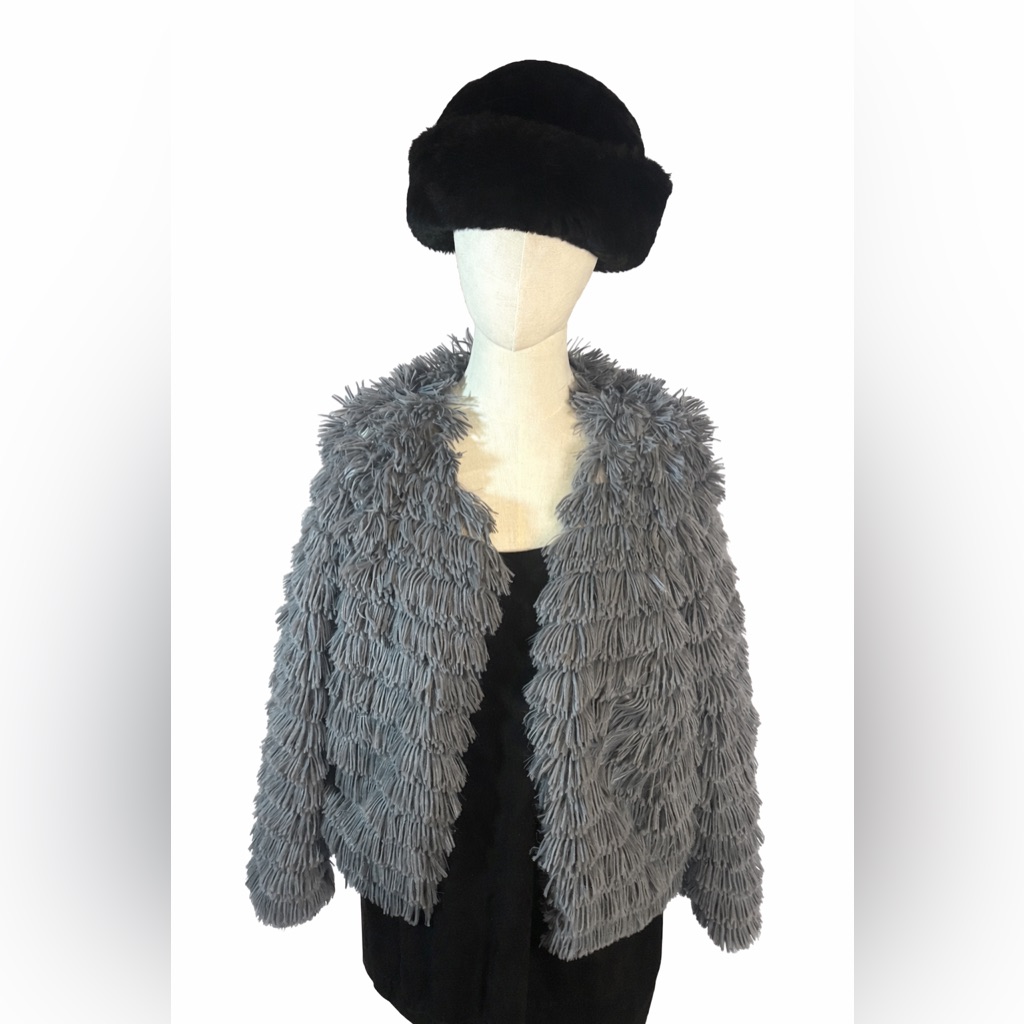 Gray Shag Textured Jacket